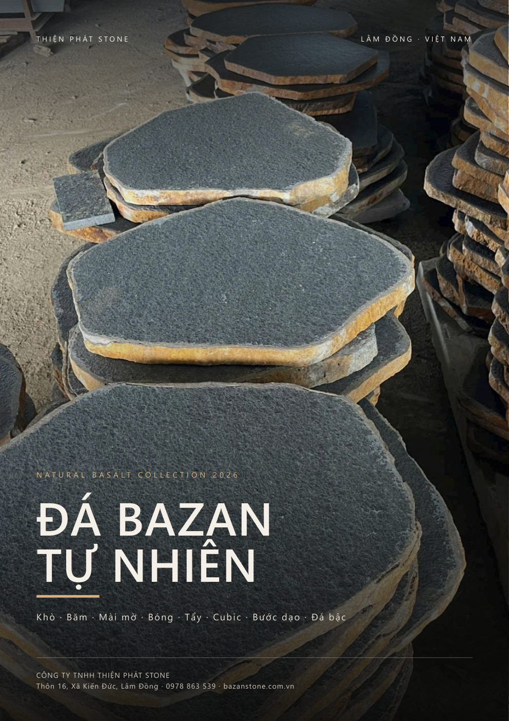 Bìa catalogue đá bazan tự nhiên